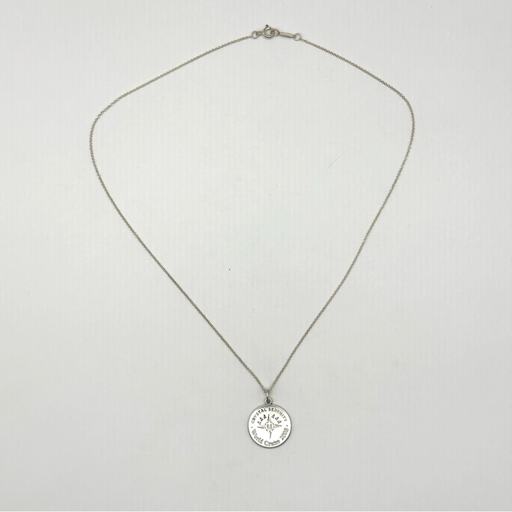 Tiffany & Co Silver World Cruise 2008 Crystal Serenity Pendant Necklace - Picture 6 of 8
